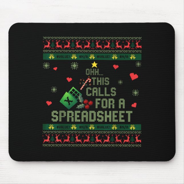 Alfombrilla De Ratón Oh This Calls For A Spreadsheet Christmas Sweater  (Frente)