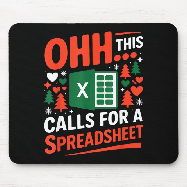 Alfombrilla De Ratón Oh This Calls For A Spreadsheet Christmas Sweater  (Frente)