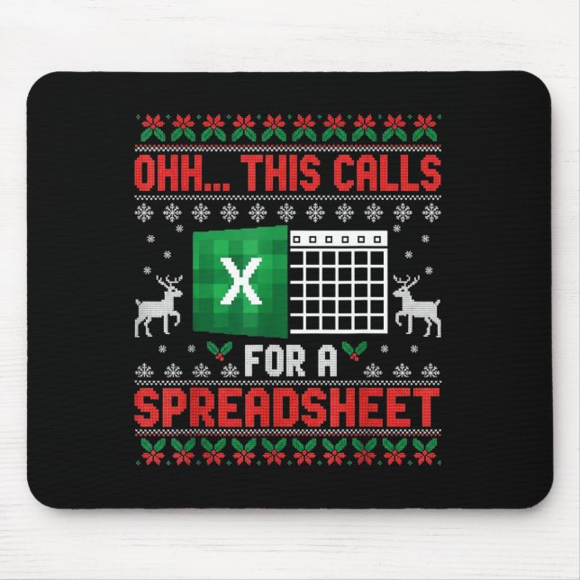 Alfombrilla De Ratón Oh This Calls For A Spreadsheet Christmas Sweater  (Frente)