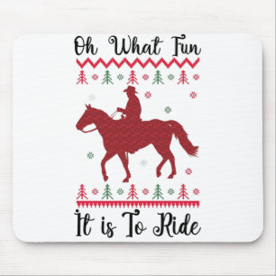 Alfombrilla De Ratón Oh What Fun It Is To Ride Horse Christmas