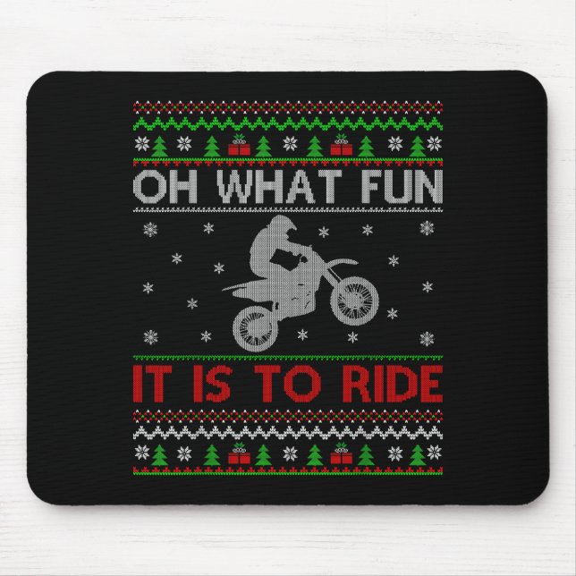 Alfombrilla De Ratón Oh What Fun It Is To Ride Xmas Ugly Motocross Chri (Frente)