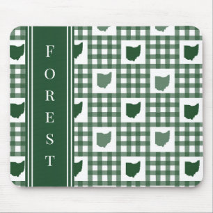 Alfombrilla De Ratón Ohio Gingham Verde