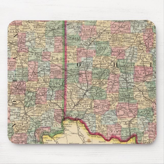 Alfombrilla De Ratón Ohio, mapa de Indiana de Mitchell (Frente)