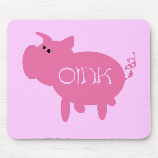 Alfombrilla De Ratón Oink camisetas y regalos rosados del cerdo (Frente)