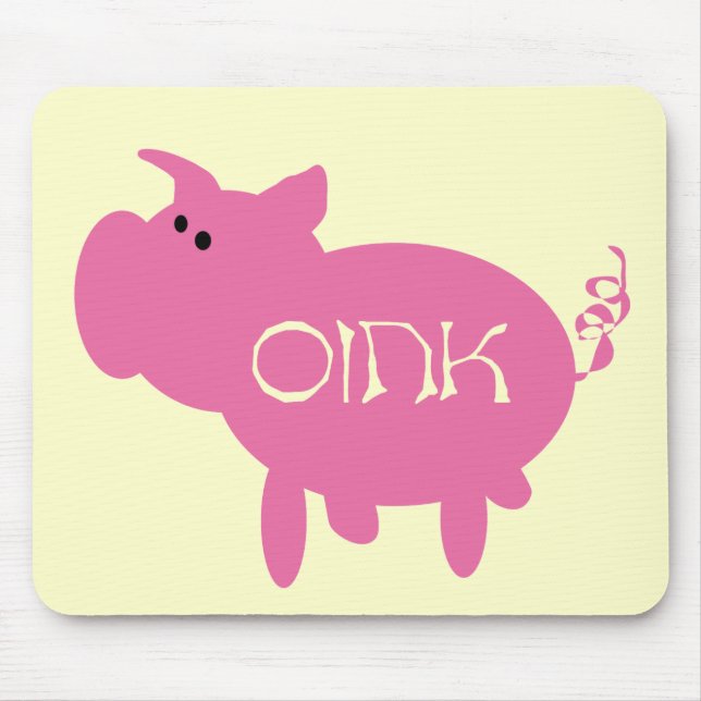 Alfombrilla De Ratón Oink camisetas y regalos rosados del cerdo (Frente)