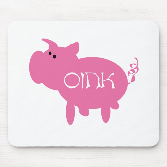 Alfombrilla De Ratón Oink camisetas y regalos rosados del cerdo (Frente)