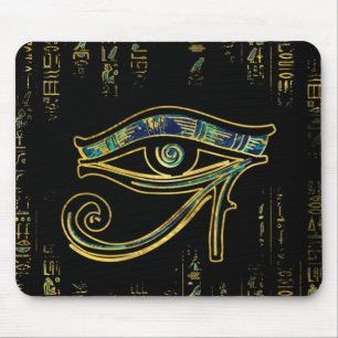 Alfombrilla De Ratón Ojo egipcio de Horus en hieroglyphics y mármol