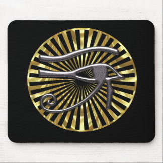 Alfombrilla De Ratón Ojo egipcio del oro y del negro de Horus