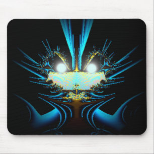 Alfombrilla De Ratón Ojos Brillantes Criatura Azul Luminosa