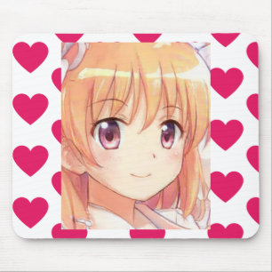 Alfombrilla De Ratón Ojos de ciruela chica de pelo de jengibre anime