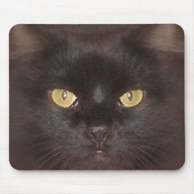 Alfombrilla De Ratón ojos de gatos negros (Frente)