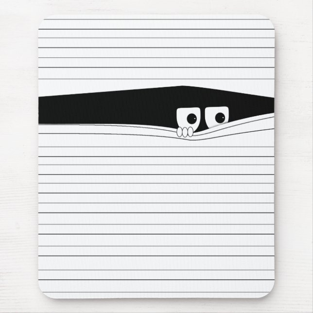 Alfombrilla De Ratón Ojos divertidos mirando hacia atrás de las persian (Frente)