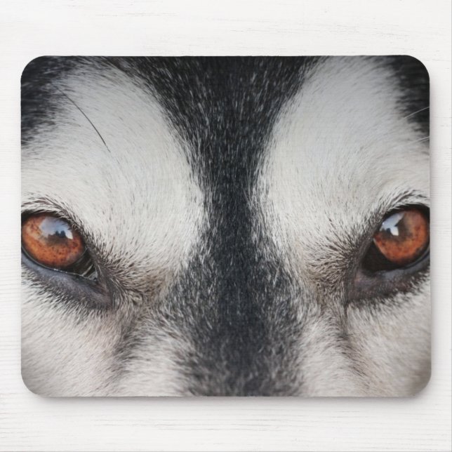 Alfombrilla De Ratón Ojos marrones de perro malamuta (Frente)