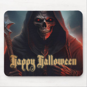 Alfombrilla De Ratón Ojos rojos brillantes Segador Arte de Halloween