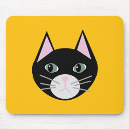 Alfombrilla De Ratón Ojos verdes de gato negro