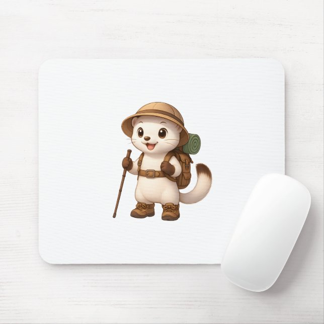 Alfombrilla De Ratón Okojo Adventure Mouse Pad – Kawaii Japanese Stoat (Con ratón)