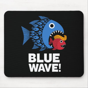 Alfombrilla De Ratón Ola Azul Kamala Gracioso Pescado Grande Comer Pesc