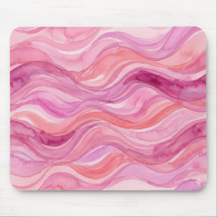 Alfombrilla De Ratón Olas de acuarela rosadas