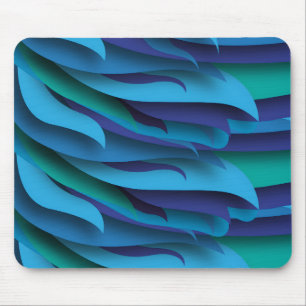 Alfombrilla De Ratón Olas de diferentes colores de azul a verde