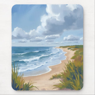 Alfombrilla De Ratón Olas del Océano Pintura Costera de Playa