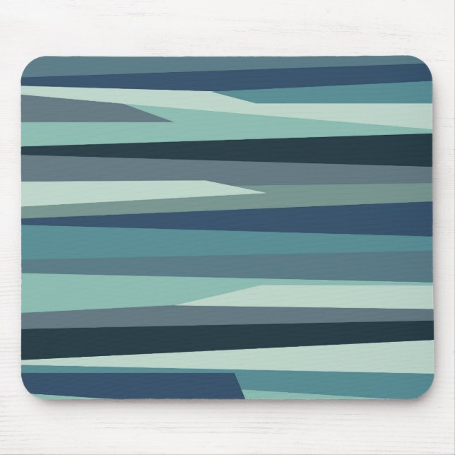 Alfombrilla De Ratón Olas oceánicas geométricas azules (Frente)