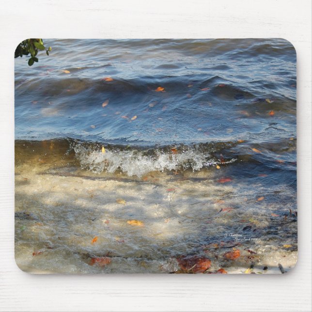 Alfombrilla De Ratón Olas oceánicas y hojas Mousepad (Frente)