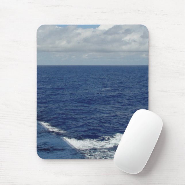 Alfombrilla De Ratón Olas oceánicas y nubes esponjosas Mousepad (Con ratón)