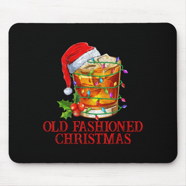 Alfombrilla De Ratón Old Fashioned Whiskey Christmas Funny Bourbon Tail (Frente)