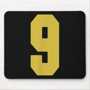 Alfombrilla De Ratón Old Gold Black Number 9 Jersey Player Uniforme #9