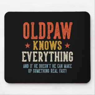 Alfombrilla De Ratón Oldpaw sabe todo día del padre retro vintage