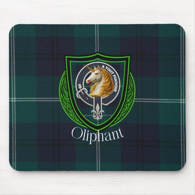 Alfombrilla De Ratón Oliphant Scottish Clan Tartan and Crest  (Frente)