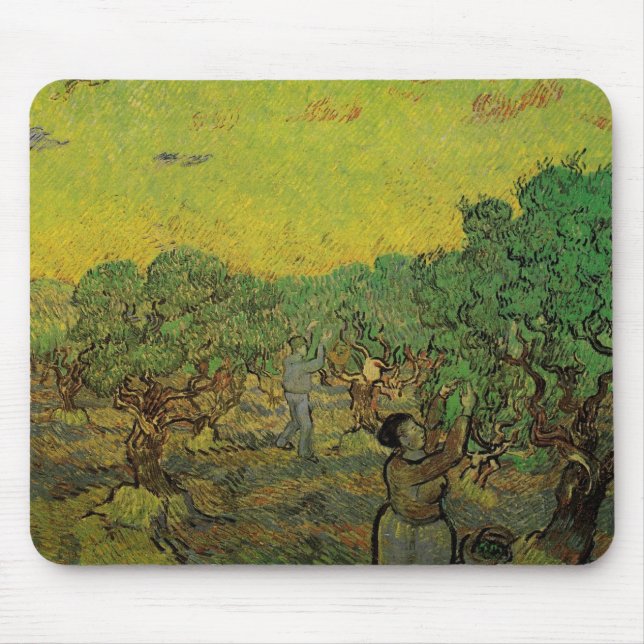 Alfombrilla De Ratón Olive Grove con figuras recolectoras, Vincent van  (Frente)