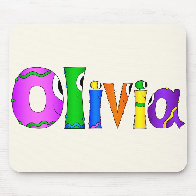 Alfombrilla De Ratón "Olivia" Cartoon Character Name (Frente)
