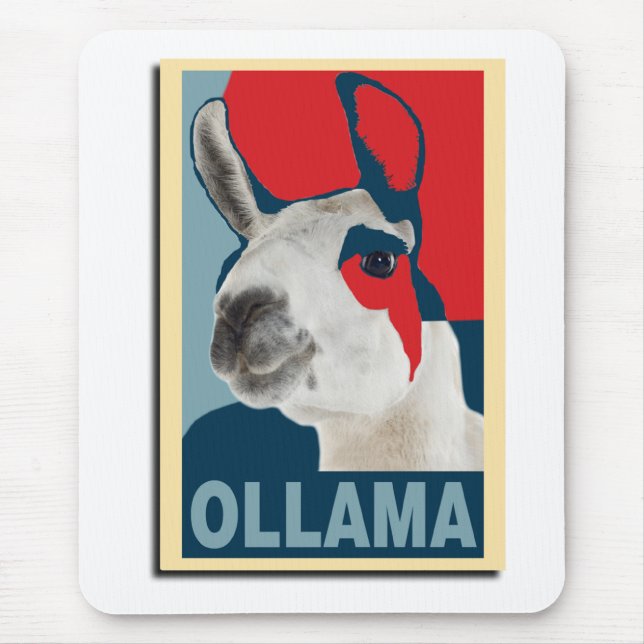 Alfombrilla De Ratón Ollama Obama - Mousepad (Frente)