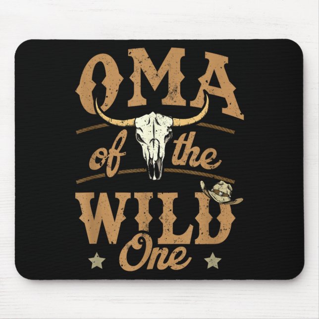 Alfombrilla De Ratón Oma Of The Wild One Cowboy Western Rodeo Party Mat (Frente)