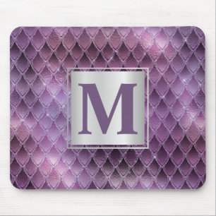 Alfombrilla De Ratón Ombre Morado Brillante y Escamas de Dragón con Bri