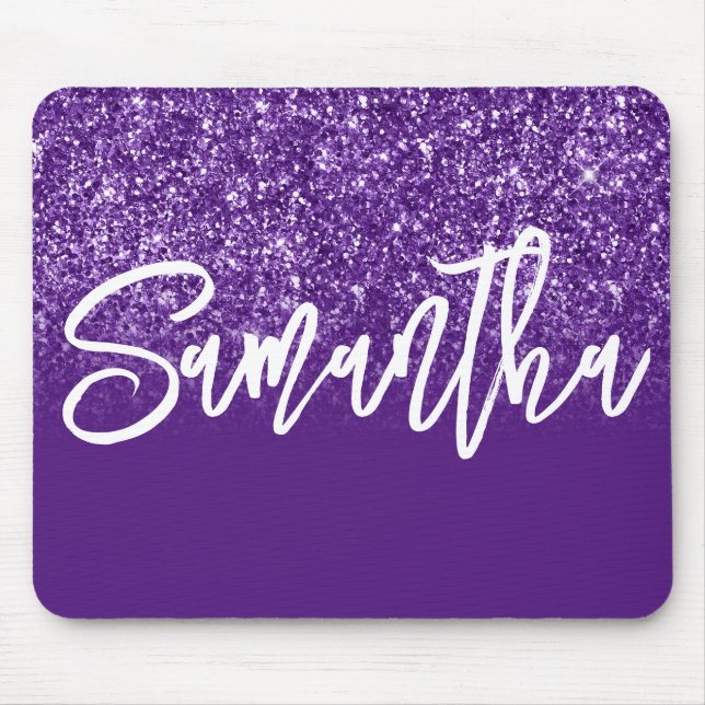 Alfombrilla De Ratón Ombre Purpurina Royal Purple de lujo personalizado (Frente)