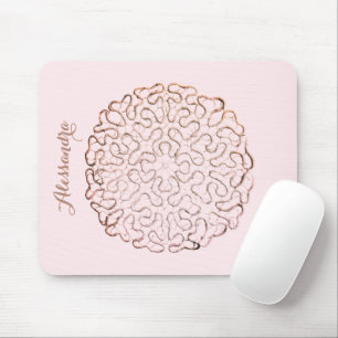 Alfombrilla De Ratón Ombre Rosa Dorado Pastel Personalizado Doily Retro