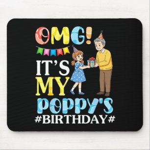 Alfombrilla De Ratón Omg Es El Cumpleaños De Mi Popy Feliz Abuelo Y Abu