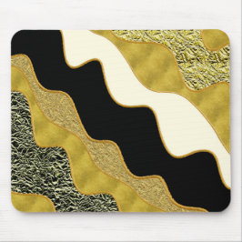 Alfombrilla De Ratón Onda abstracta dorada moderna glamour dorado de mo