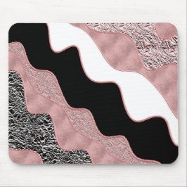Alfombrilla De Ratón Onda Abstracta Rose Gold Glam Moderno Tendencia