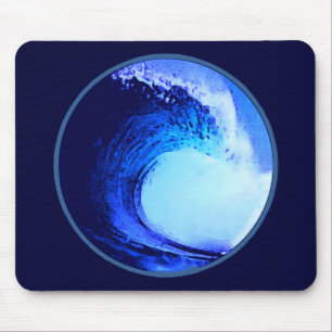 Alfombrilla De Ratón onda azul estilo surf