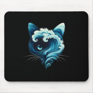 Alfombrilla De Ratón Onda Azul Vintage De Gato Damas Gatos Azules Olead