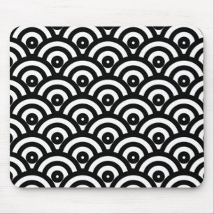 Alfombrilla De Ratón Onda Japonesa Blanca Y Negra