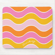 Onda Retro de Raya Rosa Naranja Amarillo Personali