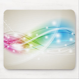 Alfombrilla De Ratón Ondas coloridas Mousepad de fondo beige
