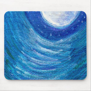 Alfombrilla De Ratón Ondas iluminadas por la luna y Swirls