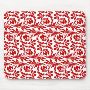 Alfombrilla De Ratón Ondas, Mousepad de ordenador rojo-blanco