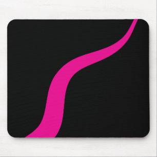 Alfombrilla De Ratón Ondas simples 3 en magenta y negro