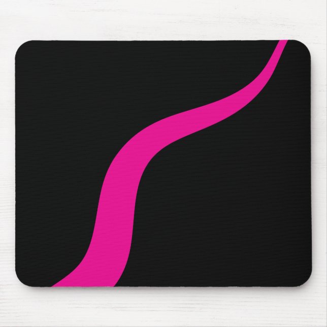 Alfombrilla De Ratón Ondas simples 3 en magenta y negro (Frente)
